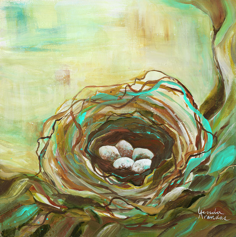 Egg Mixed Media - Sweet Refuge by Linda Arandas
