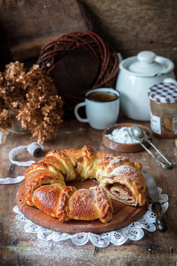 Sweet Roll With Chestnut Jam Photograph by Irina Meliukh