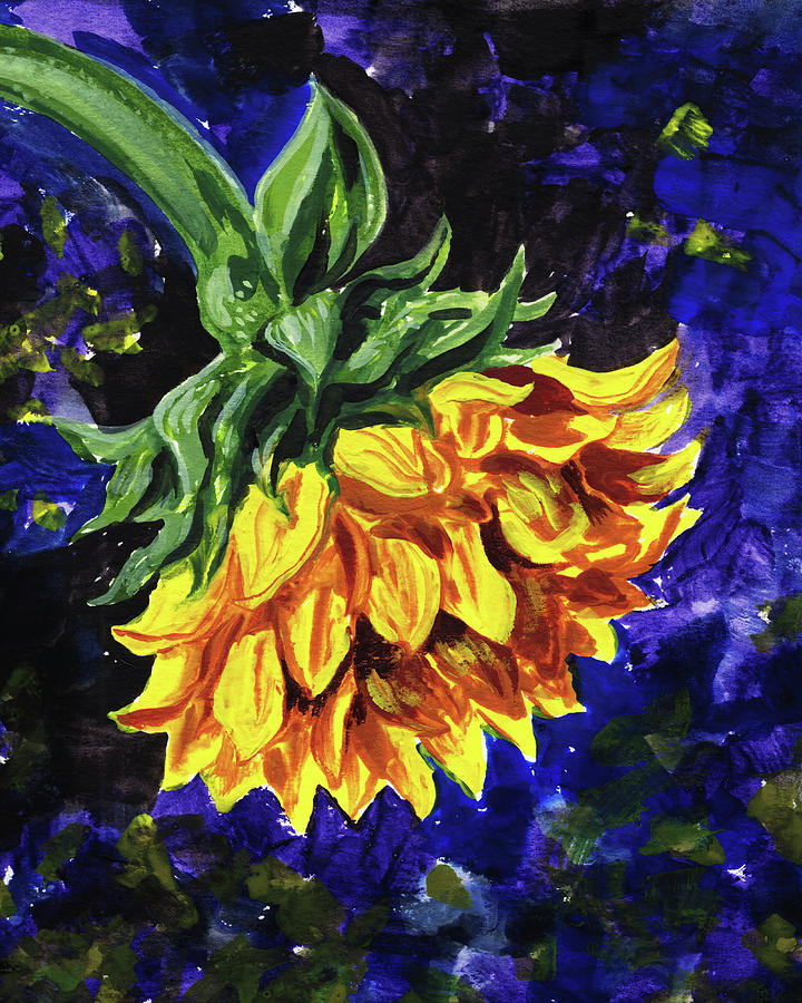 Sweet Sunflower Floral Impressionism  Painting by Irina Sztukowski