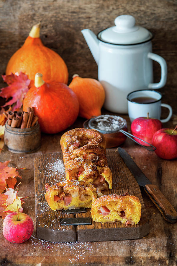 Sweet Yeast Bread With Apple And Pumpkin Photograph by Irina Meliukh