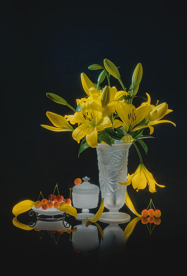 Lily Photograph - Sweet Yellow Mood by Lydia Jacobs