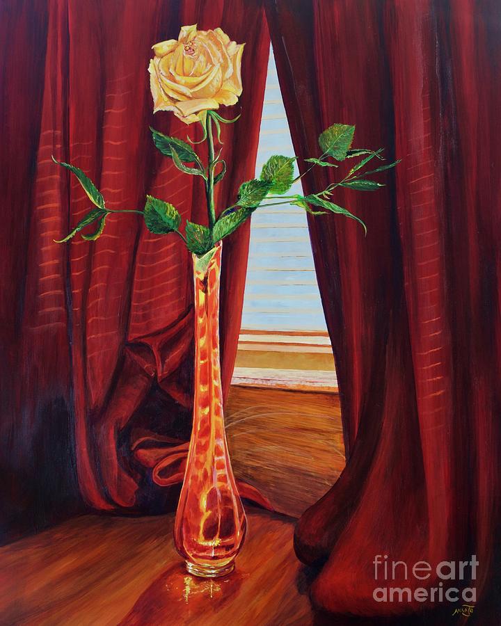 Sweetheart Day Rose Painting by AnnaJo Vahle