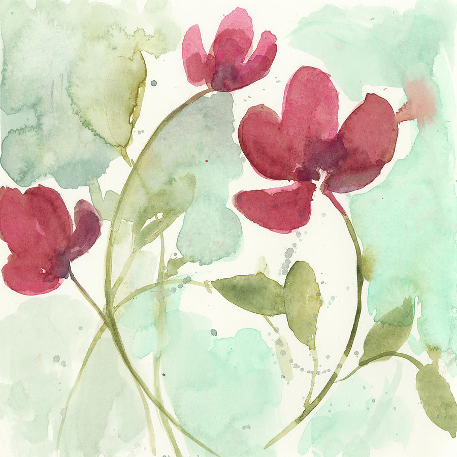 Abstract Painting - Sweetheart Flowers II by Jennifer Goldberger
