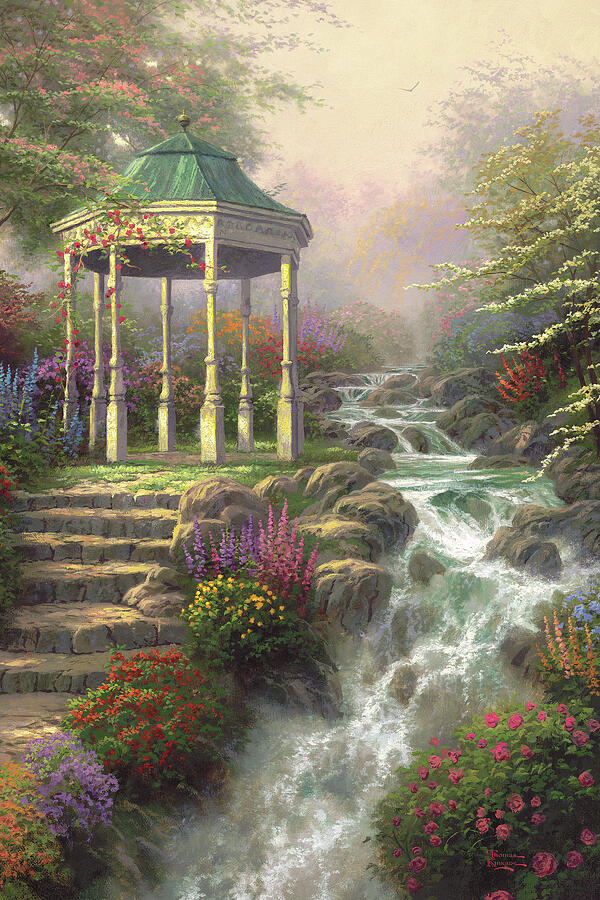 Sweetheart Gazebo Painting by Thomas Kinkade Sweetheart Gazebo Painting by Thomas Kinkade