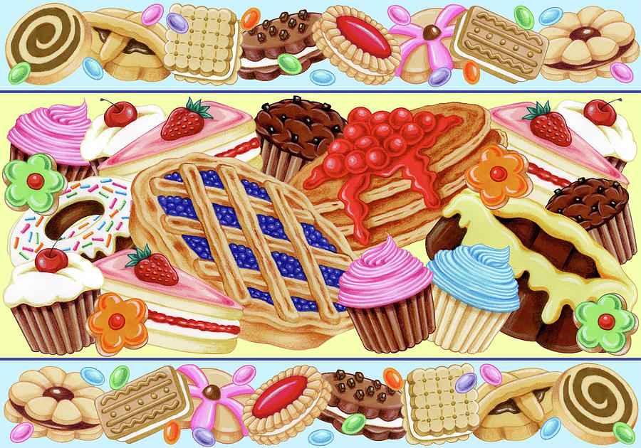 Donut Digital Art - Sweets 3 by Kimura Designs