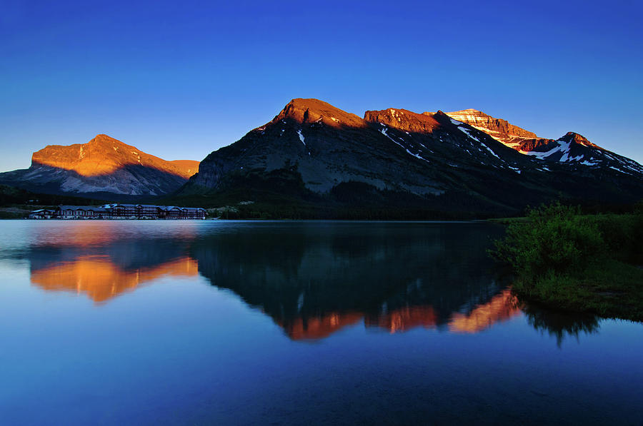 Swiftcurrent Mountain Reflection Photograph By Noppawat Tom