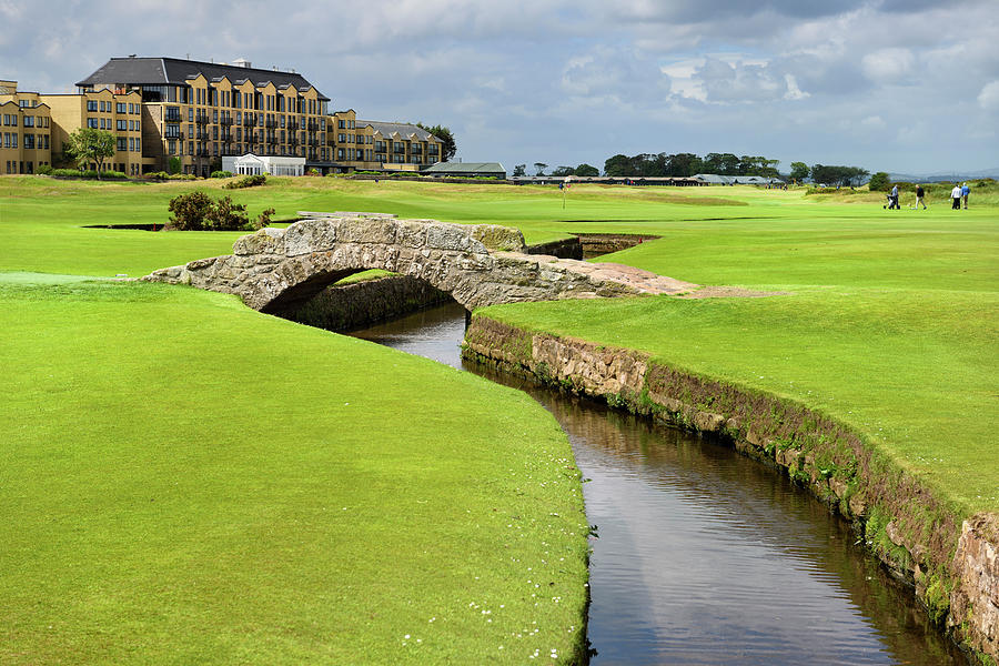 Swilken Bridge over Swilcan Burn on the 18th Hole of the Old Cou ...