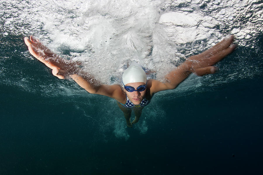 Swimmer At Butterfly Stroke Photograph by Technotr