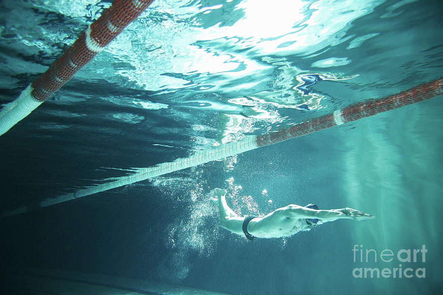 Swimmer Diving Underwater Photograph by Stanislaw Pytel
