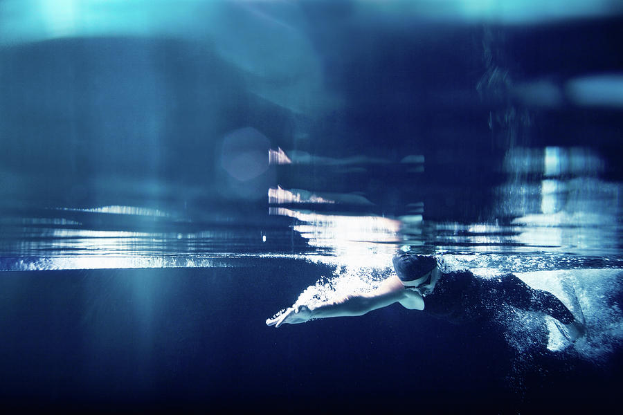 Swimmer Underwater Swimming Freestyle Photograph by Stanislaw Pytel