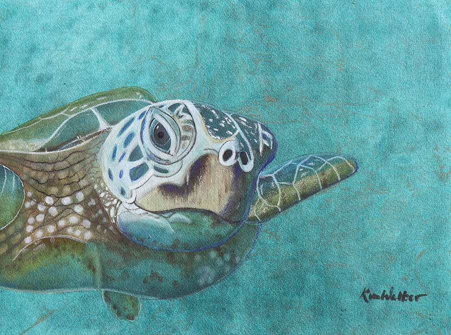 Swimming Along Watercolor Painting by Kimberly Walker