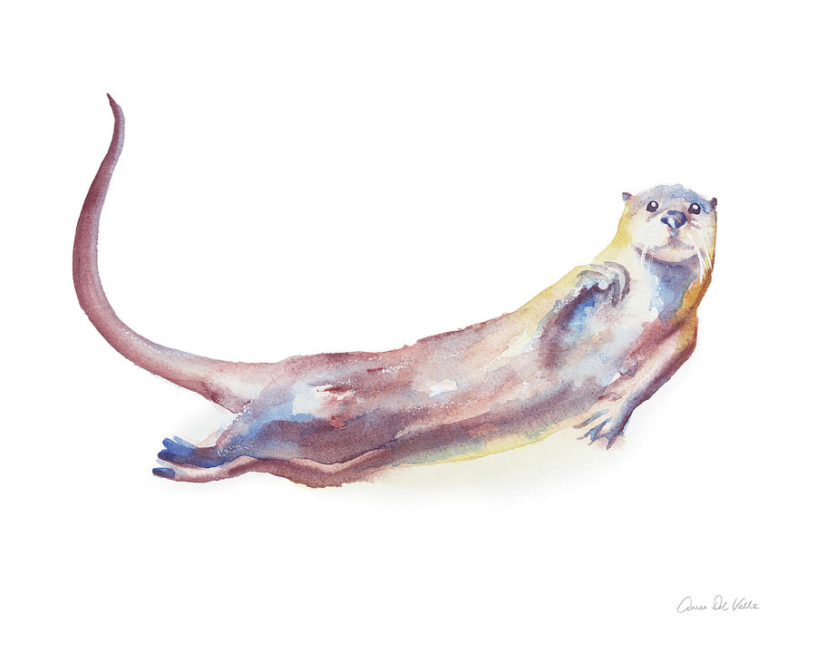 Animal Painting - Swimming Otter I by Aimee Del Valle