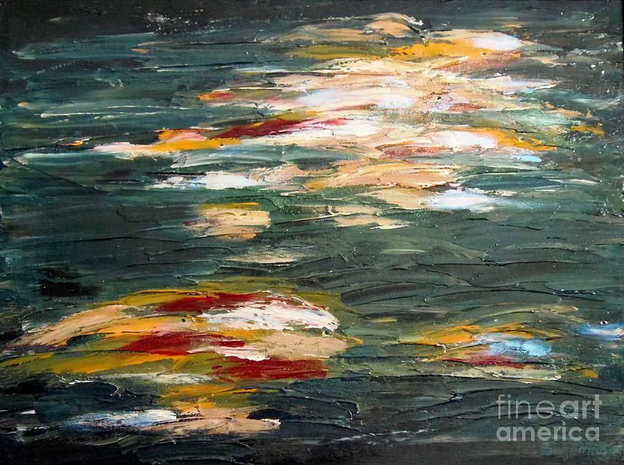 Swimming Upstream Painting by Petra Burgmann