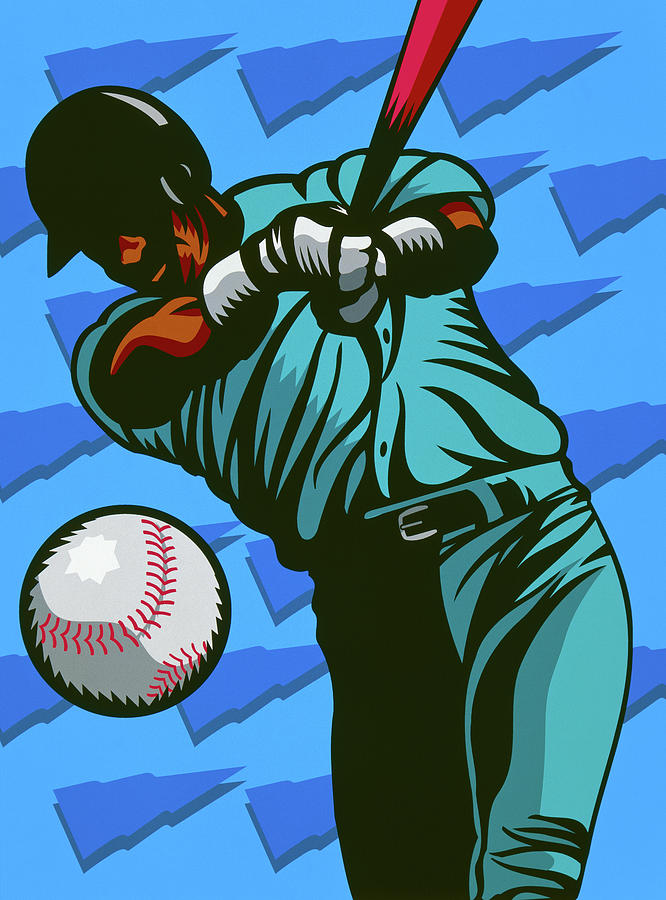 Baseball Drawing - Swing By Ken Toyama by Ken Toyama