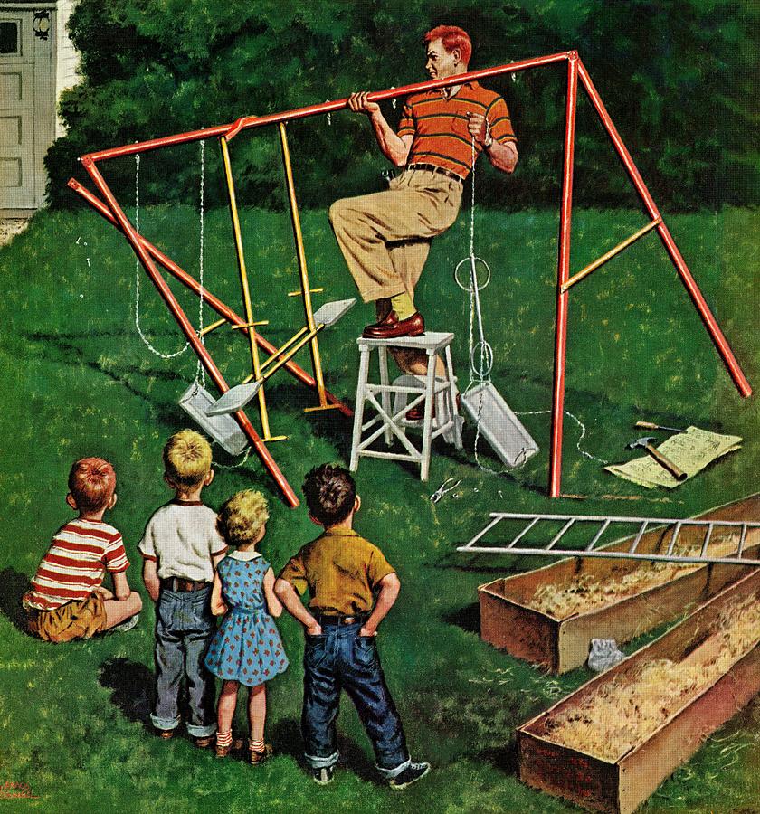 Swing-set Drawing by Amos Sewell