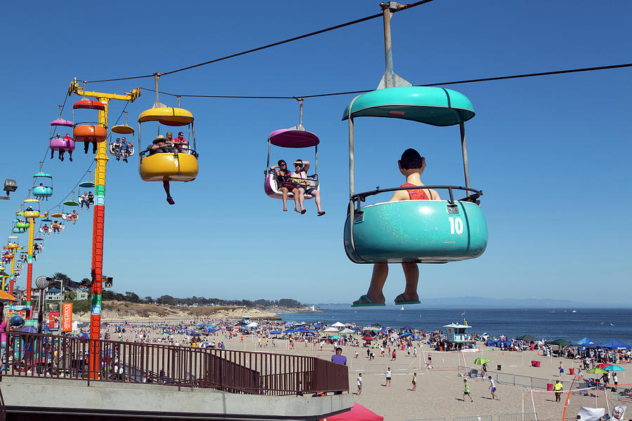 Swingers at Santa Cruz Amusement Park Painting by Carol Highsmith