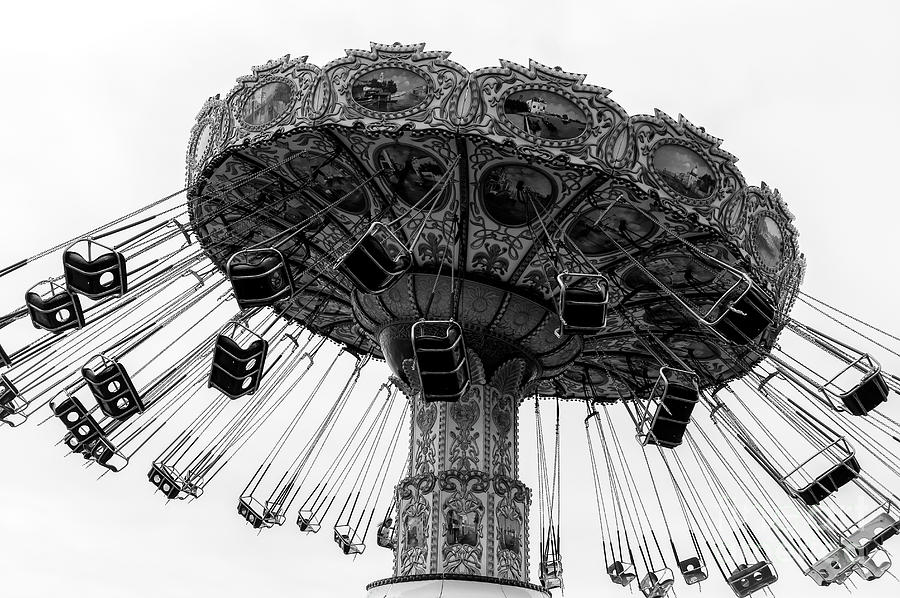 Swing Ride Photograph - Swinging At Seaside Heights Monochrome by John Rizzuto Swing Ride Photograph - Swinging At Seaside Heights Monochrome by John Rizzuto