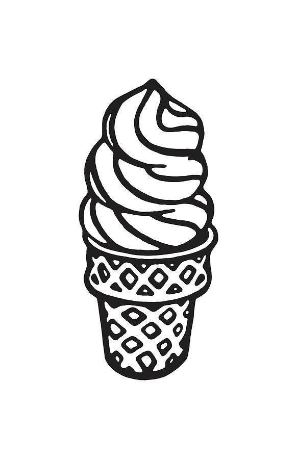 Outline Ice Cream Cone Vector Drawing Stock Vector (Royalty Free) 417531478  | Shutterstock