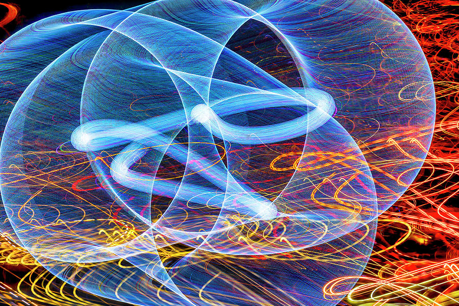 Swirling Abstract lights Photograph by Garry Gay