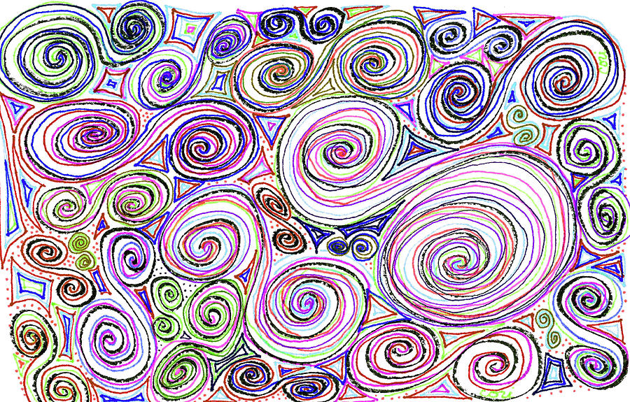 Swirls II Drawing by Corinne Carroll