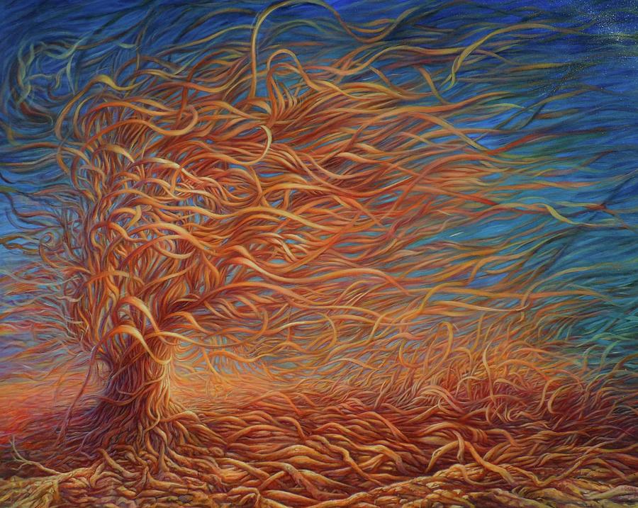 Swirly Tree 2 Painting by Hans Droog