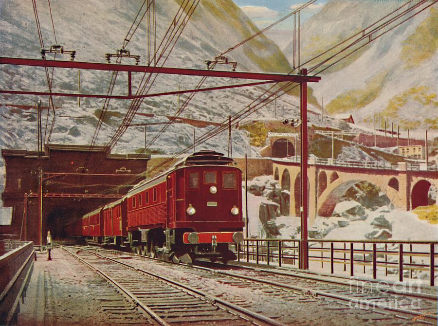 Swiss Express Leaving The Great St Drawing by Print Collector
