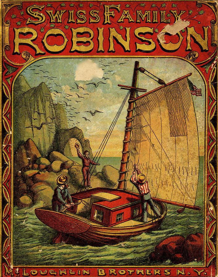Swiss Family Robinson Book Cover Painting by Unknown