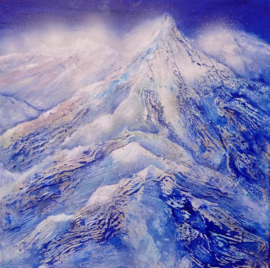 Swiss Mountain Tops Painting by Sabina Von Arx