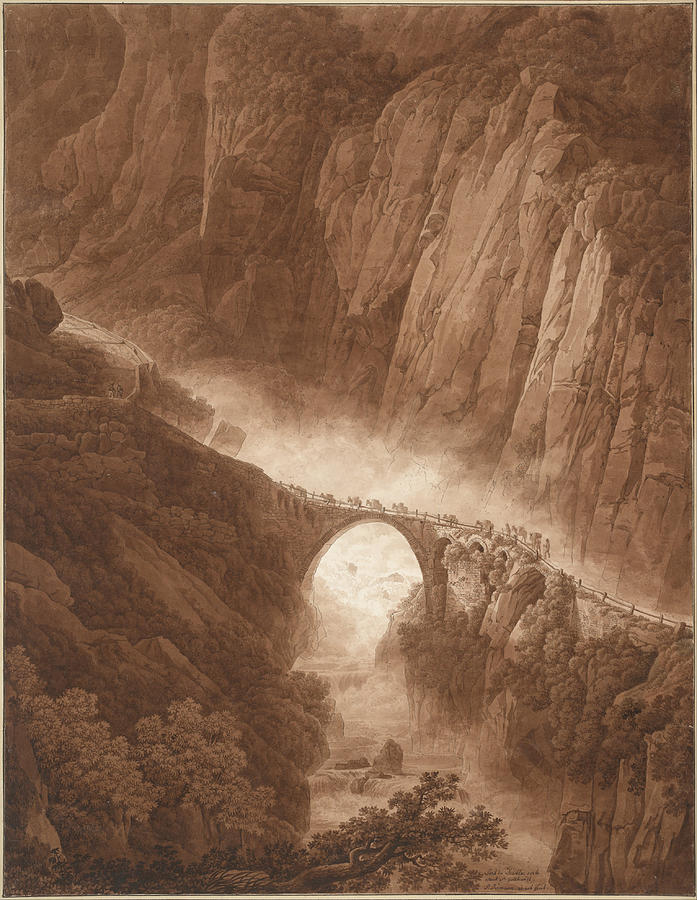 Peter Painting - Swiss The Devil S Bridge In The Sch by Peter Birmann Peter Painting - Swiss The Devil S Bridge In The Sch by Peter Birmann