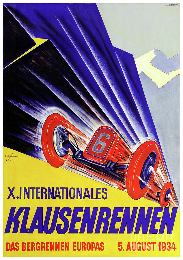 Switzerland Klausenrennen Vintage Poster Drawing