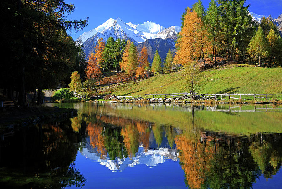 Switzerland, Valais, Lake Graechner Digital Art by Gunter Grafenhain