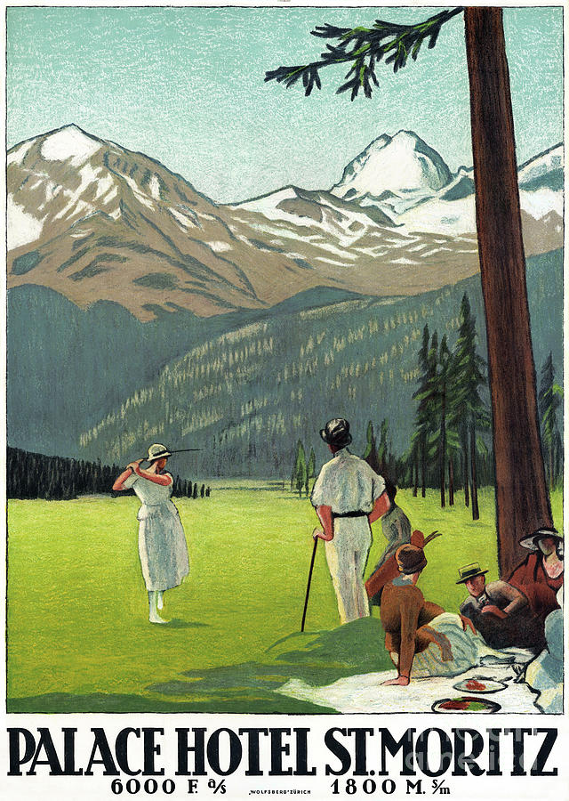 Vintage Drawing - Switzerland Vintage Travel Poster Restored by Vintage Treasure