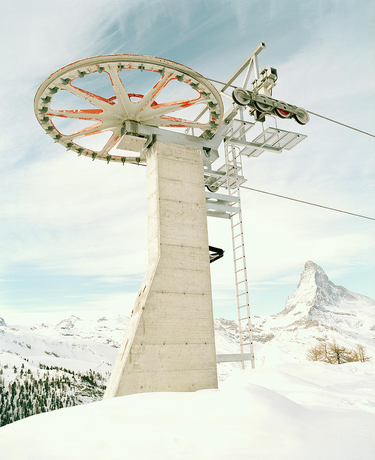 Switzerland, Zermatt, Ski Lift Pulley Photograph by Tim Macpherson