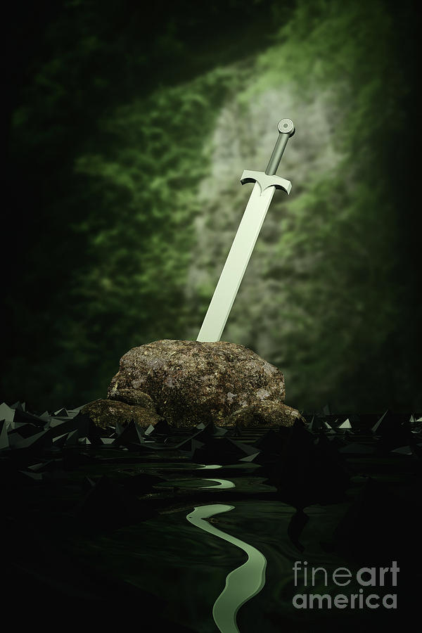 Sword in the stone Digital Art by Clayton Bastiani