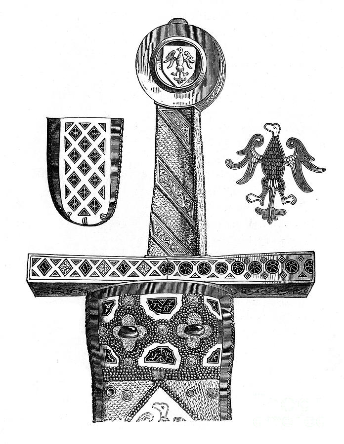 Sword Of Charlemagne, C8th Century by Print Collector