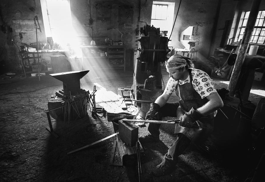 Portrait Photograph - Swordsmith\s Morning by Tomas Frolec