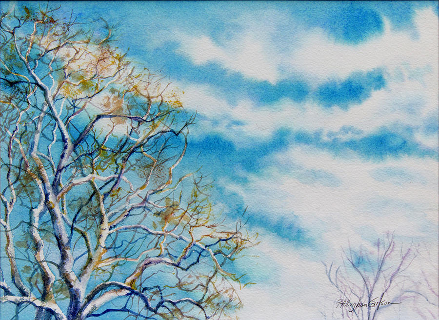 Cardinal Painting - Sycamore Skies by Patricia Allingham Carlson