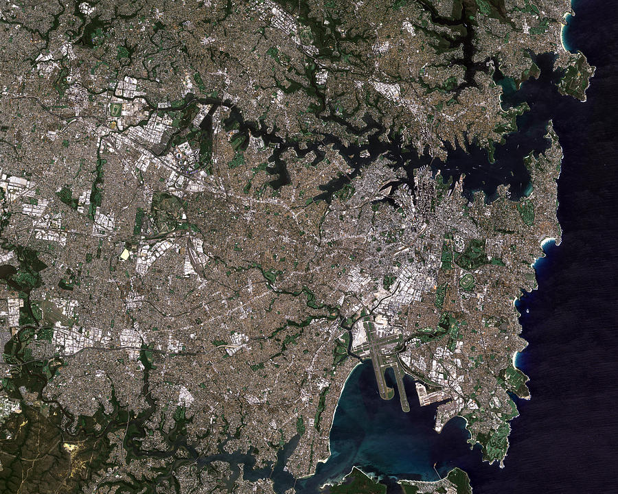 Sydney, Australia from space Digital Art by Christian Pauschert