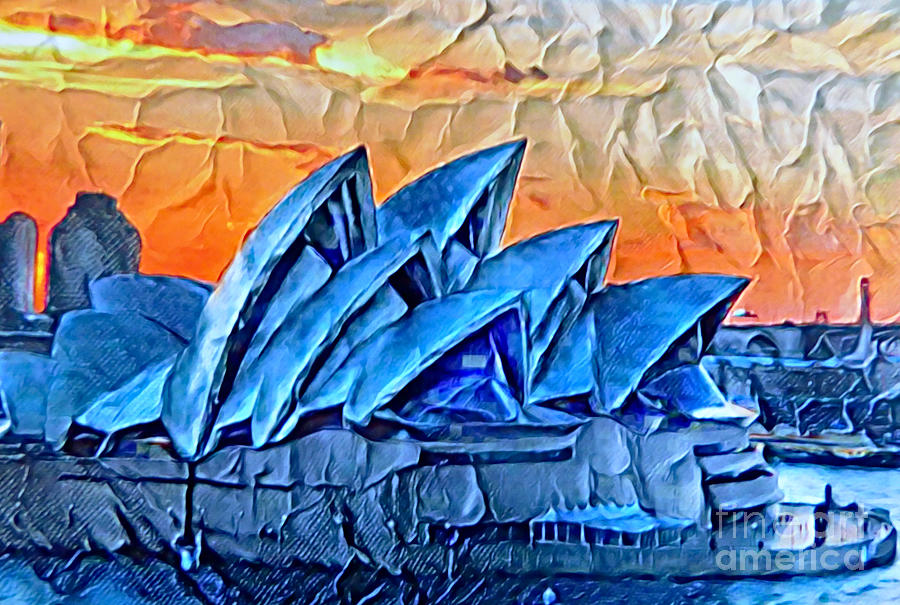 Sydney Opera House-Painting Mixed Media by Trudee Hunter | Fine Art America