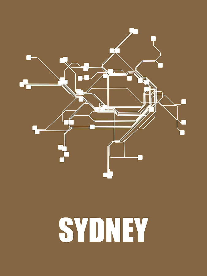Map Digital Art - Sydney Subway Map 2 by Naxart Studio