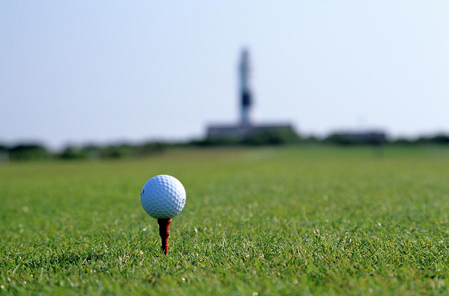 Sylt, Golf Course And Lighthouse Digital Art by Christian Back