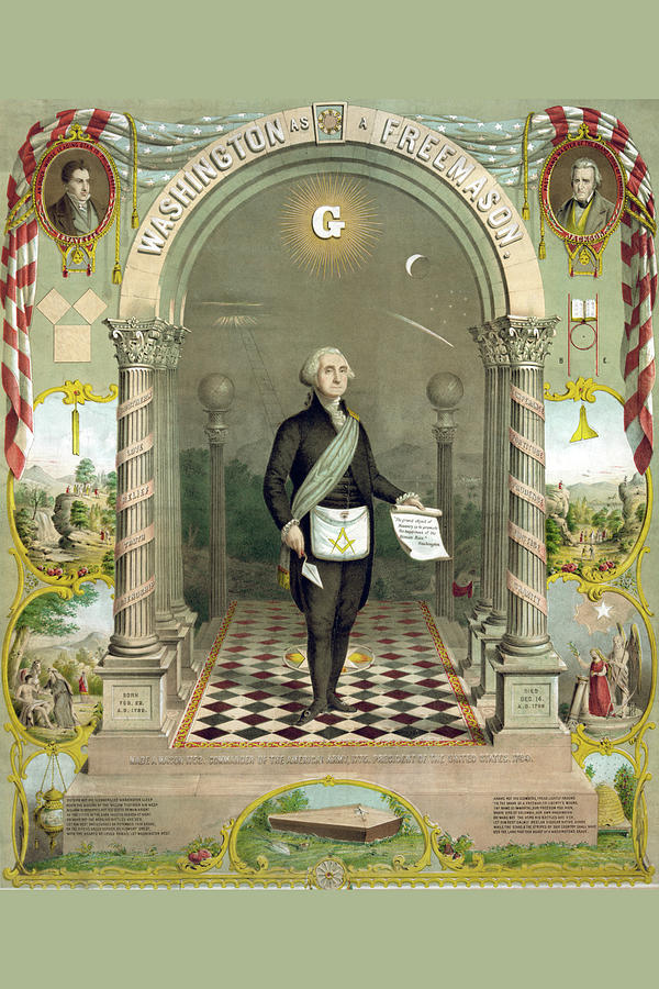 Symbols Masonic - Washington as a Master Mason Painting by Duval