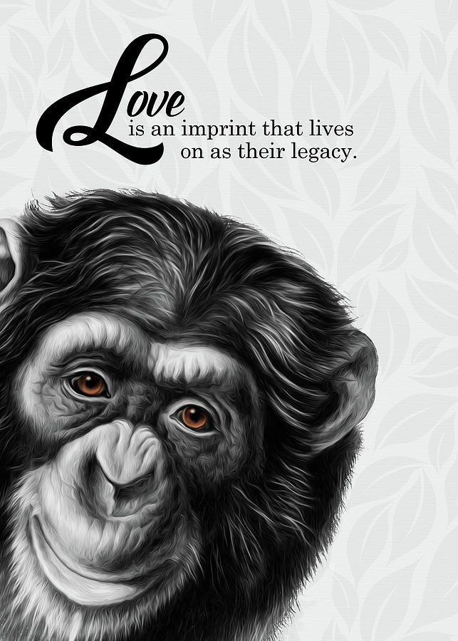 Sympathy Zoo Animal Loss Painted Chimpanzee Digital Art by Doreen Erhardt