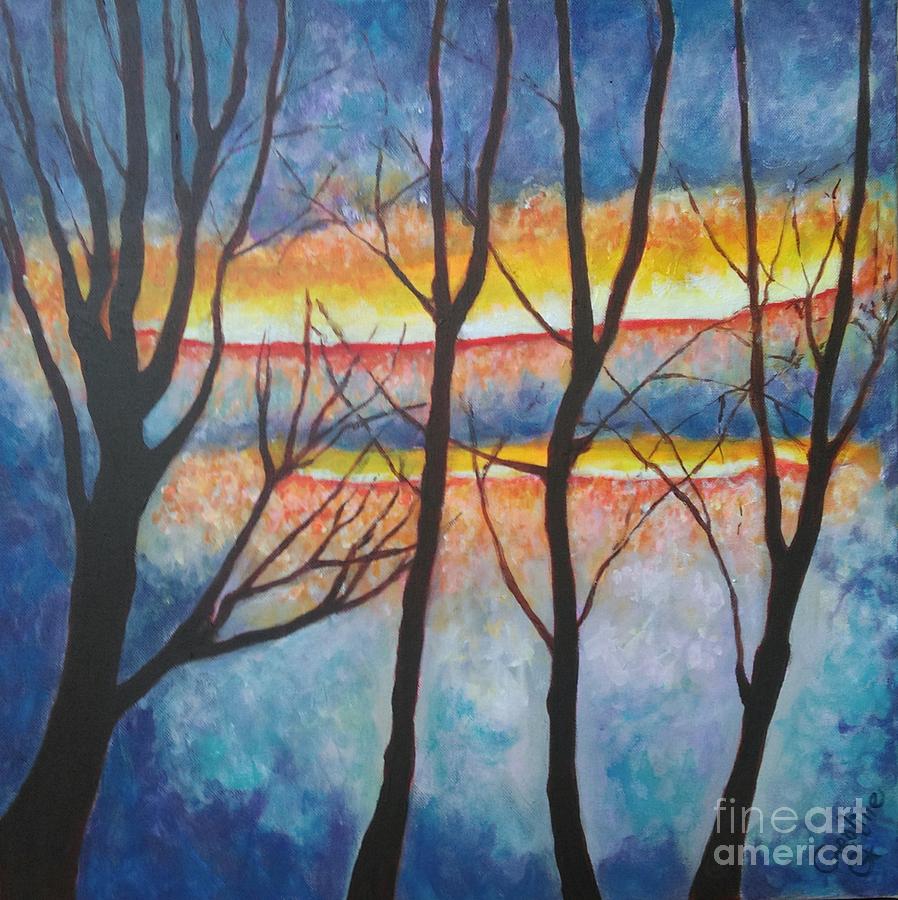 Trees Painting - Symphnic Trees by Caroline Cunningham Trees Painting - Symphnic Trees by Caroline Cunningham