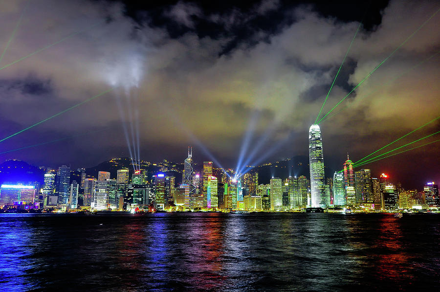 Symphony Of Lights Hong Kong Photograph by Rain Jorque