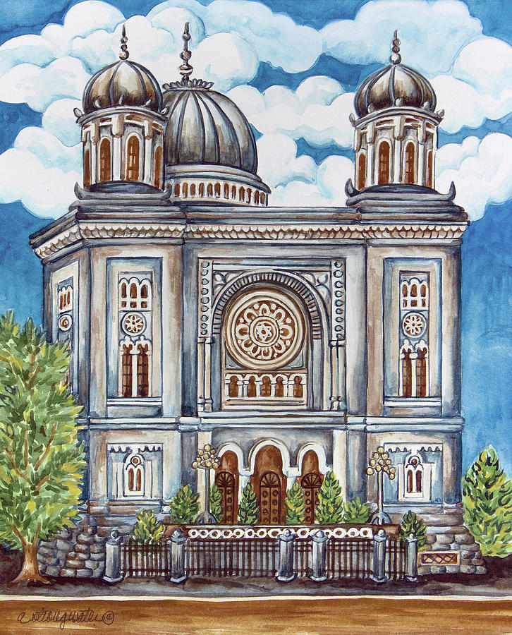 Jewish Painting - Synagogue Nuremburg Exterior by Andrea Strongwater