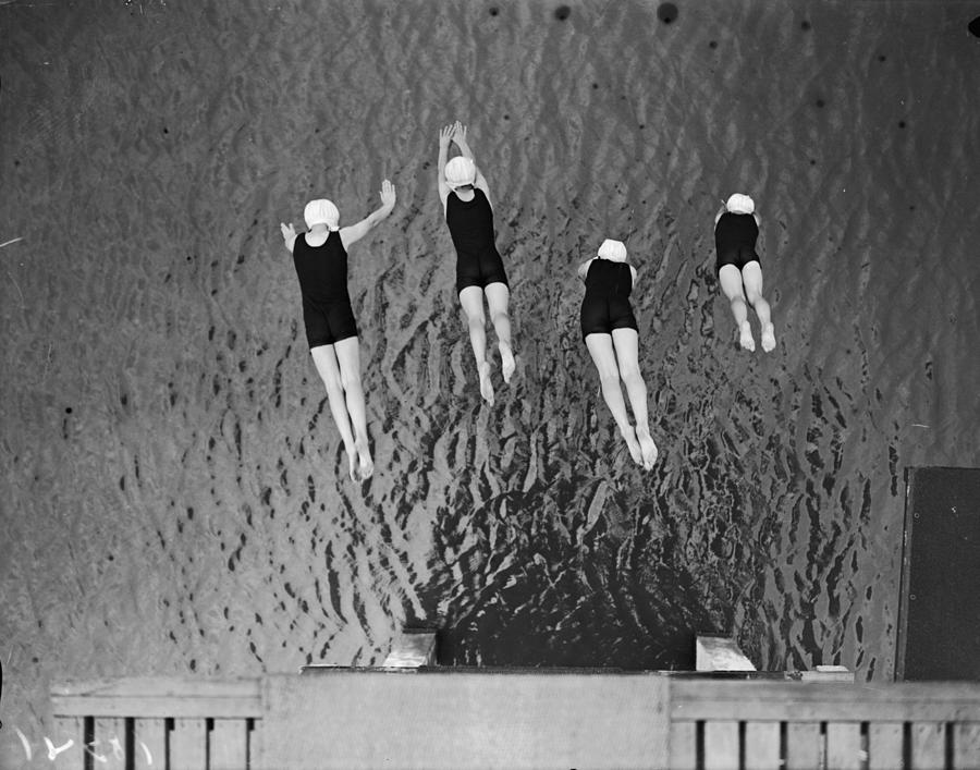 Synchronized Dive Photograph by Fox Photos Synchronized Dive Photograph by Fox Photos