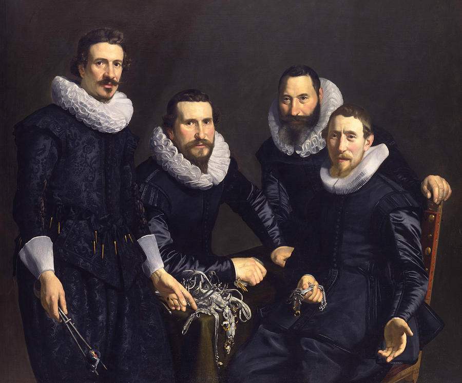 Syndics of the Amsterdam Goldsmiths Guild Painting by Thomas de Keyser
