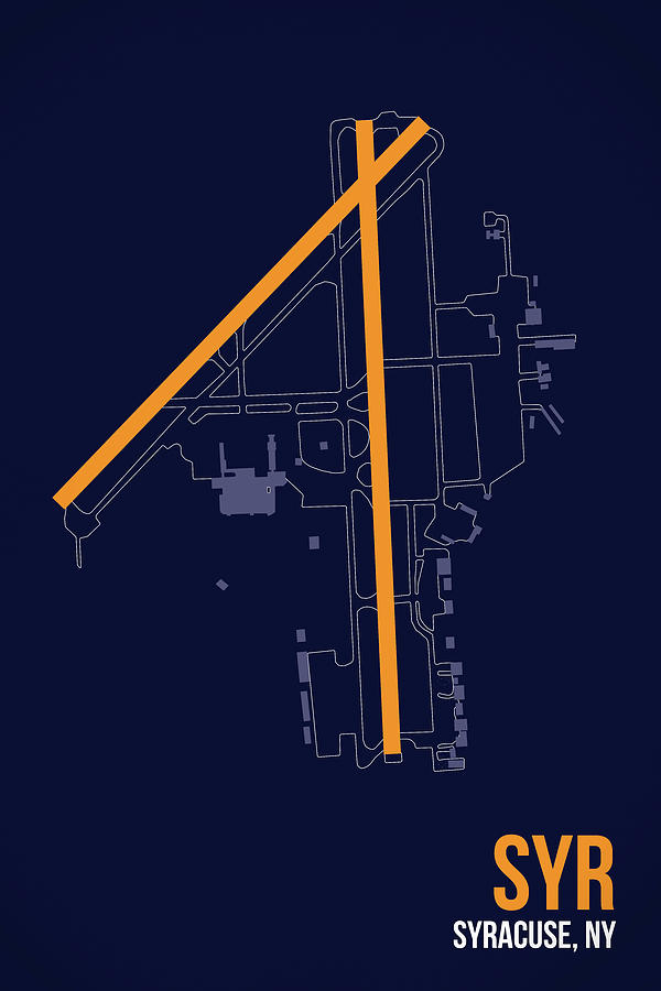 Typography Digital Art - Syr Airport Layout by O8 Left