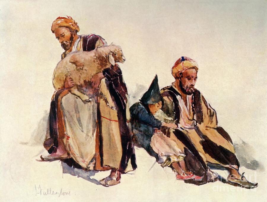 Syrian Shepherds And Shepherd Boy Drawing by Print Collector